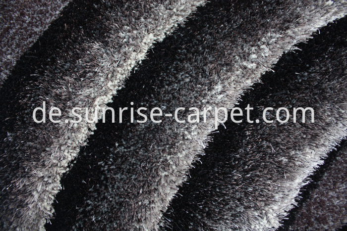 3D Shaggy Rug with Black and Grey Color